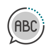 Discurso de burbujas con las letras abc dentro Discurso de burbujas con las letras abc dentro
