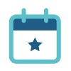 calendario con icono de estrella